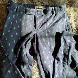 Super cute navy slacks w/ lime detail